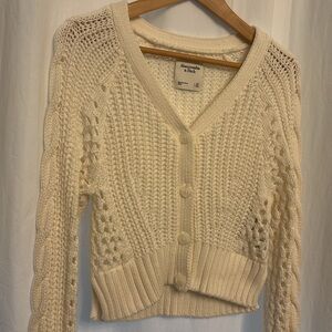 Women's white Knit Cardigan Sweater
